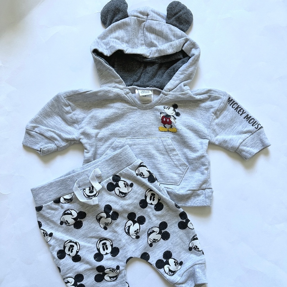 Disney Two Piece Mickey Mouse Set Grey Size 0-3M